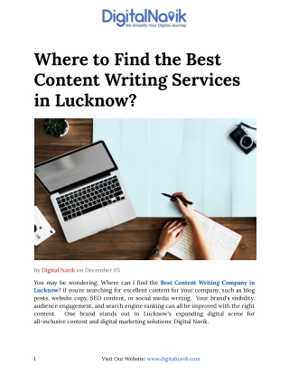 Best Content Writing Company in Lucknow