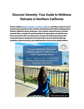 Discover Serenity_ Your Guide to Wellness Retreats in Northern California