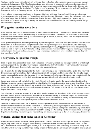 Gutter Installation Kitchener: Protecting Your Foundation and Roof