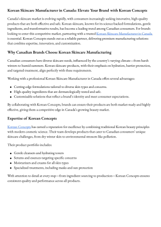 Korean Skincare Manufacturer in Canada