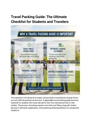 Travel Packing Guide: The Ultimate Checklist for Students and Travelers