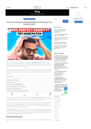 Are You Picking the Wrong Density and Ruining Your Hairline Look