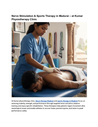 Nerve Stimulation & Sports Therapy in Madurai – at Kumar Physiotherapy Clinic