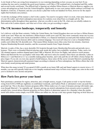 Hilton Honors Credit Card UK vs Marriott Points: Best Strategy for Paris Stays