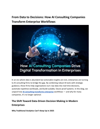 From Data to Decisions_ How AI Consulting Companies Transform Enterprise Workflows