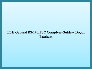 Complete PPSC Educator Recruitment Book 2025 | Dogar Brothers