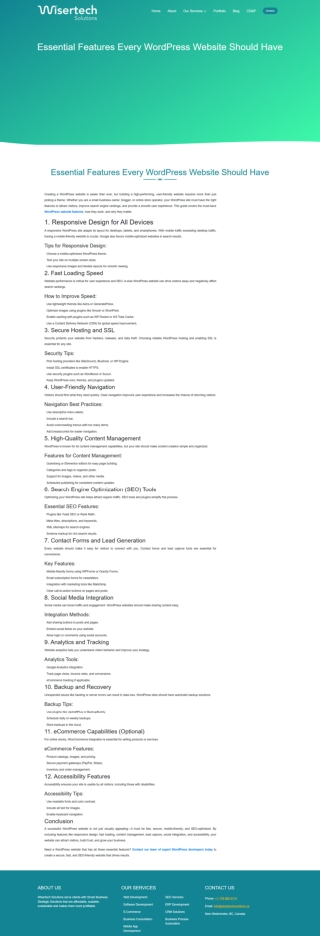 Essential Features Every WordPress Website Should Have