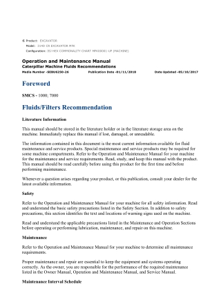 Caterpillar CAT 314D CR EXCAVATOR (MFK00001-UP) Operation and Maintenance Manual Instant Download