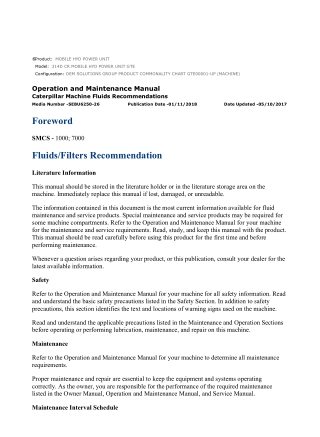 Caterpillar CAT 314D CR MOBILE HYD POWER UNIT (GTE00001-UP) Operation and Maintenance Manual Instant Download