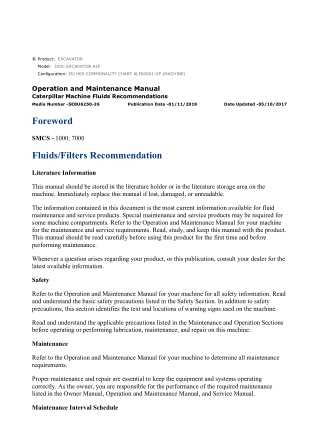 Caterpillar CAT 320C EXCAVATOR (ALF00001-UP) Operation and Maintenance Manual Instant Download