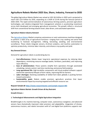 Agriculture Robots Market Trends Forecasted for 2035
