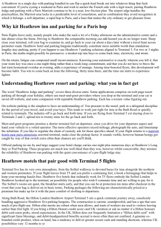 Heathrow Hotel and Parking Packages: Pairing with a Paris Marriott Getaway