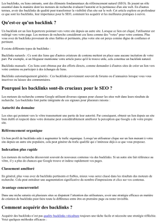 Guide complet sur les backlinks pour un meilleur SEO