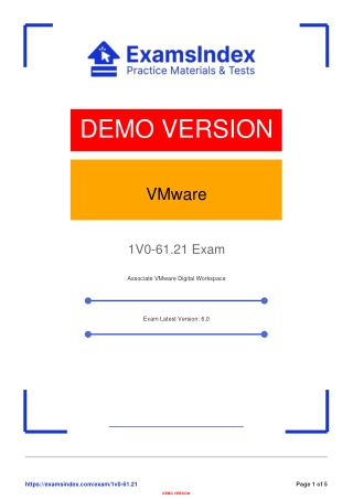 Associate VMware Digital Workspace 1V0-61.21 Exam Guide | Complete Preparation