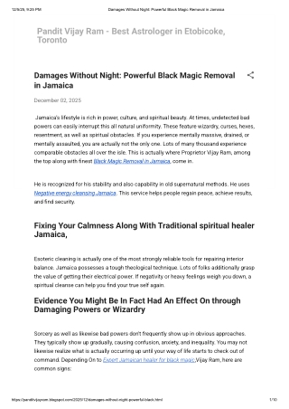 Damages Without Night_ Powerful Black Magic Removal in Jamaica