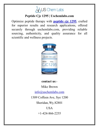 Peptide Cjc 1295 Uschemlabs