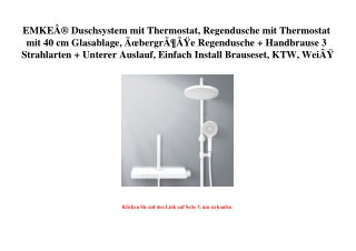 3072 EMKEÃ‚Â® Duschsystem mit Thermostat  Regendusche mit Thermostat mit 40 cm Glasablage  ÃƒÂœbergrÃƒÂ¶