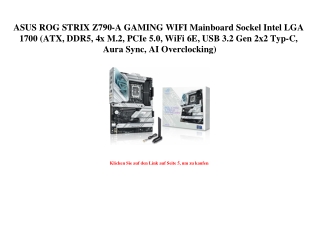 9290 ASUS ROG STRIX Z790-A GAMING WIFI Mainboard Sockel Intel LGA 1700  ATX  DDR5  4x M.2  PCIe 5.0  WiF