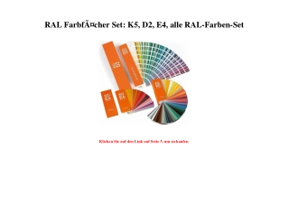 8968 RAL FarbfÃƒÂ¤cher Set  K5  D2  E4  alle RAL-Farben-Set