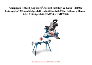 8279 Scheppach HM254 KappzugsÃƒÂ¤ge mit Softstart   Laser - 2000W Leistung  ÃƒÂ˜ 255mm SÃƒÂ¤geblatt   Sc