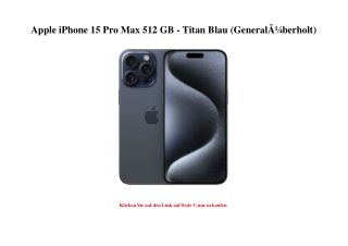 8805 Apple iPhone 15 Pro Max 512 GB - Titan Blau  GeneralÃƒÂ¼berholt