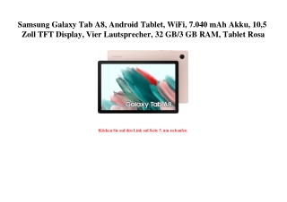 5315 Samsung Galaxy Tab A8  Android Tablet  WiFi  7.040 mAh Akku  10 5 Zoll TFT Display  Vier Lautsprech