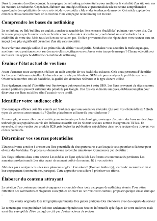 Créer une stratégie sur mesure pour votre campagne de netlinking