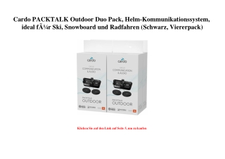 6414 Cardo PACKTALK Outdoor Duo Pack  Helm-Kommunikationssystem  ideal fÃƒÂ¼r Ski  Snowboard und Radfahr