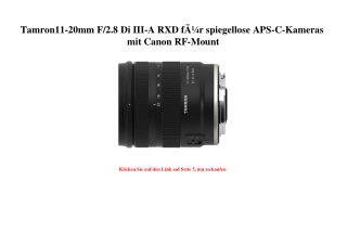 0341 Tamron11-20mm F 2.8 Di III-A RXD fÃƒÂ¼r spiegellose APS-C-Kameras mit Canon RF-Mount