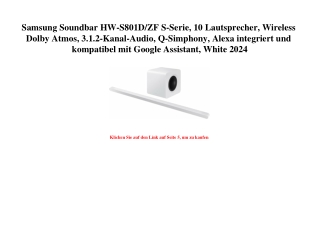 9172 Samsung Soundbar HW-S801D ZF S-Serie  10 Lautsprecher  Wireless Dolby Atmos  3.1.2-Kanal-Audio  Q-S