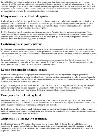 Tendances émergentes dans le monde du backlinking en 2023.