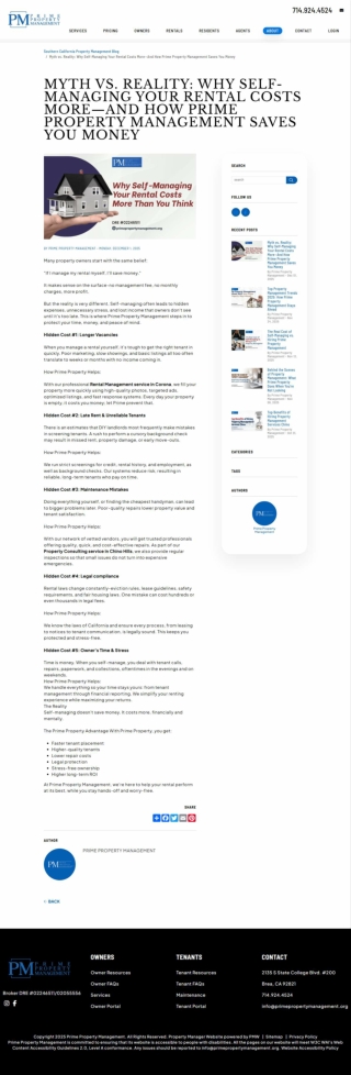 Myth vs. Reality: Why Self-Managing Your Rental Costs More—And How Prime Propert