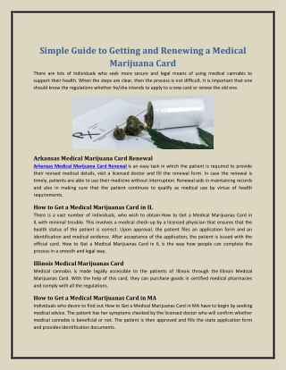 Simple Guide to Getting and Renewing a Medical Marijuana Card