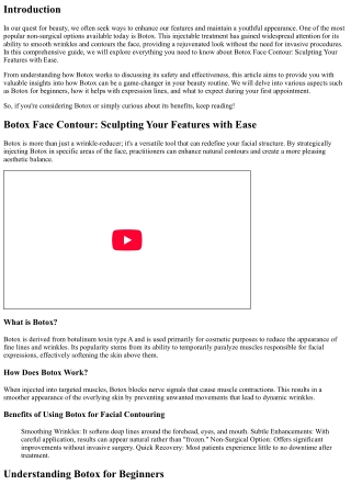 Botox Face Contour: Sculpting Your Features with Ease