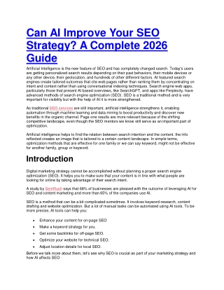 Can AI Improve Your SEO Strategy? A Complete 2026 Guide