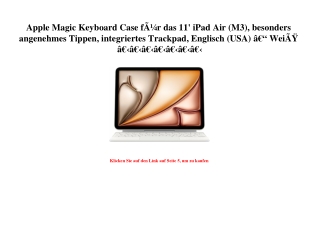 0028 Apple Magic Keyboard Case fÃƒÂ¼r das 11' iPad Air  M3   besonders angenehmes Tippen  integriertes T