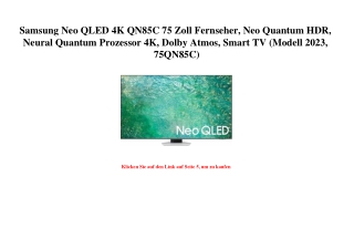 4864 Samsung Neo QLED 4K QN85C 75 Zoll Fernseher  Neo Quantum HDR  Neural Quantum Prozessor 4K  Dolby At