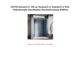 2453 SONNI DuschtÃƒÂ¼r 120 cm NischentÃƒÂ¼r SchiebetÃƒÂ¼r ESG Sicherheitsglas Duschkabine Duschabtrennun