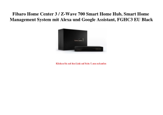 1439 Fibaro Home Center 3   Z-Wave 700 Smart Home Hub  Smart Home Management System mit Alexa und Google