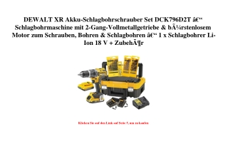 9792 DEWALT XR Akku-Schlagbohrschrauber Set DCK796D2T Ã¢Â€Â“ Schlagbohrmaschine mit 2-Gang-Vollmetallget