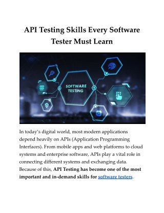 API Testing Skills Every Software Tester Must Learn