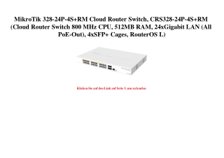 4999 MikroTik 328-24P-4S RM Cloud Router Switch  CRS328-24P-4S RM  Cloud Router Switch 800 MHz CPU  512M