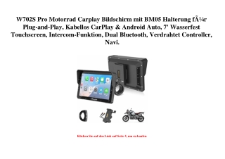 4356 W702S Pro Motorrad Carplay Bildschirm mit BM05 Halterung fÃƒÂ¼r Plug-and-Play  Kabellos CarPlay   A
