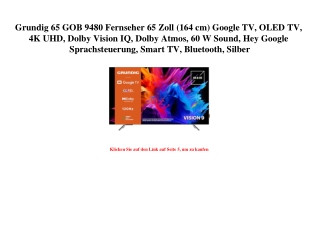 7895 Grundig 65 GOB 9480 Fernseher 65 Zoll  164 cm  Google TV  OLED TV  4K UHD  Dolby Vision IQ  Dolby A