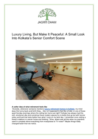 Luxury Retirement Homes in Kolkata | Premium Luxury Old Age Living