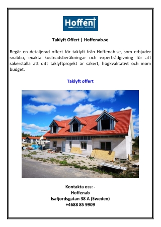 Taklyft Offert | Hoffenab.se