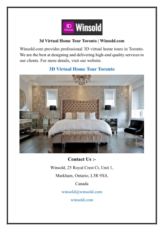 3d Virtual Home Tour Toronto | Winsold.com