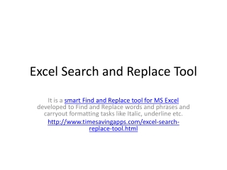 Excel Search and Replace Tool