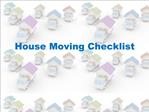 House Moving - Stress Free - Checklist