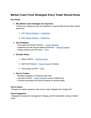 Market Crash Forex Strategies Every Trader Should Know